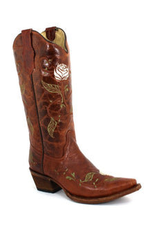  Corral Circle G Cognac Beige Rose Women's Western Boots