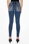 Miss Me Feather Torn Wing Skinny Jeans