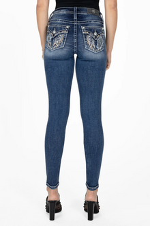  Miss Me Feather Torn Wing Skinny Jeans