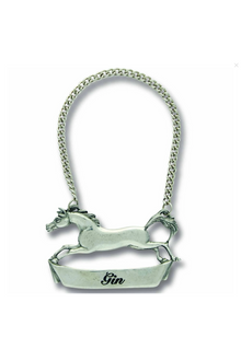  Pewter Galloping Steed Decanter Tags