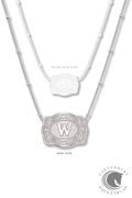 SpurWest Mini Belt Buckle Necklace Slive (Initial)