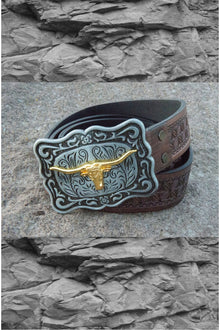  Outlaw Outfitters Steer Head Fashion Bronze Belt