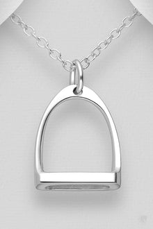  Elite Equestrian Simple Stirrup - Stirling Silver Pendent (Only)