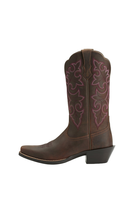 Ariat Round Up Square Toe Western Boot Powder Brown