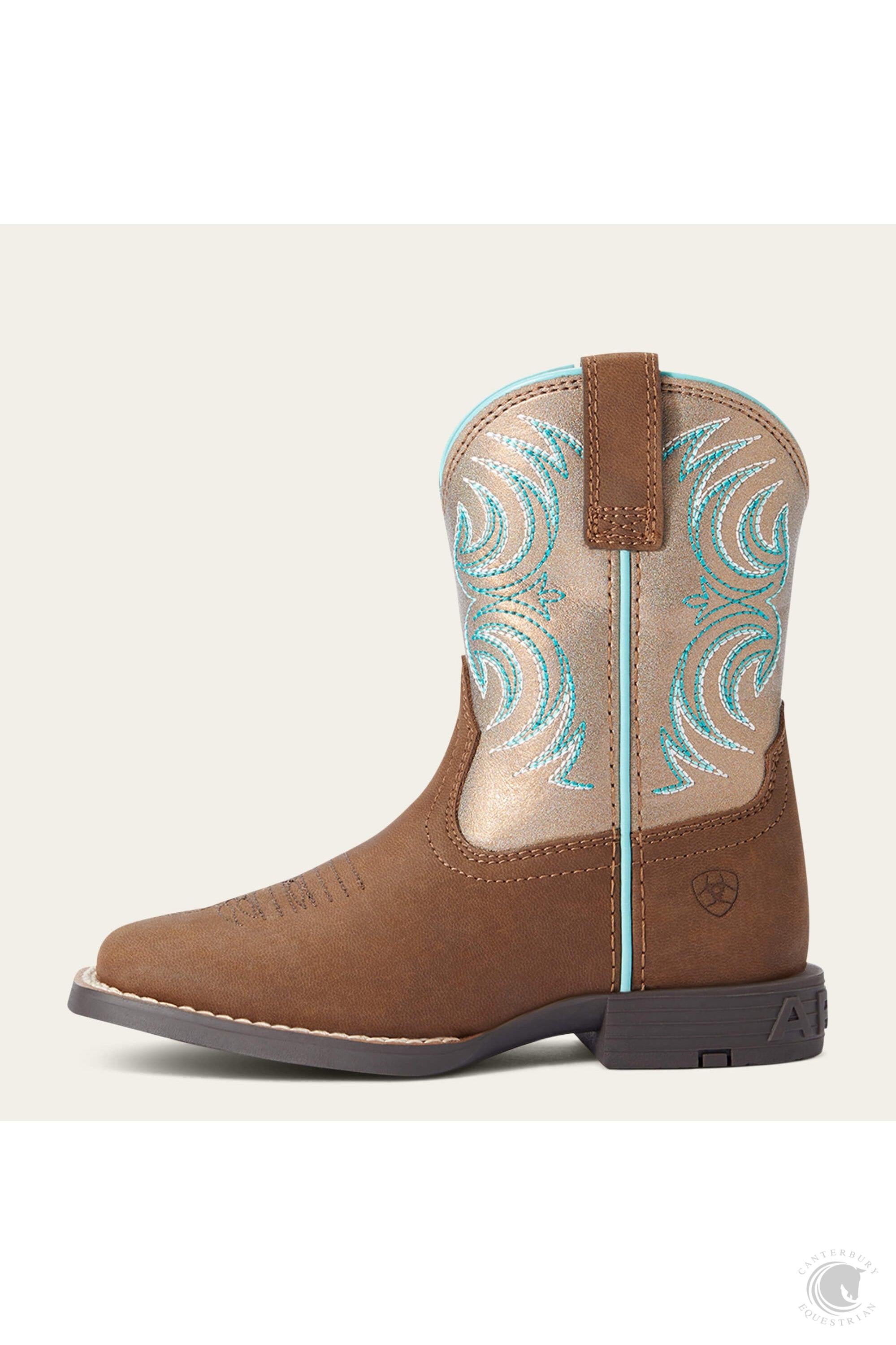 Ariat Children's Storm Western Boots Metellic Bronze