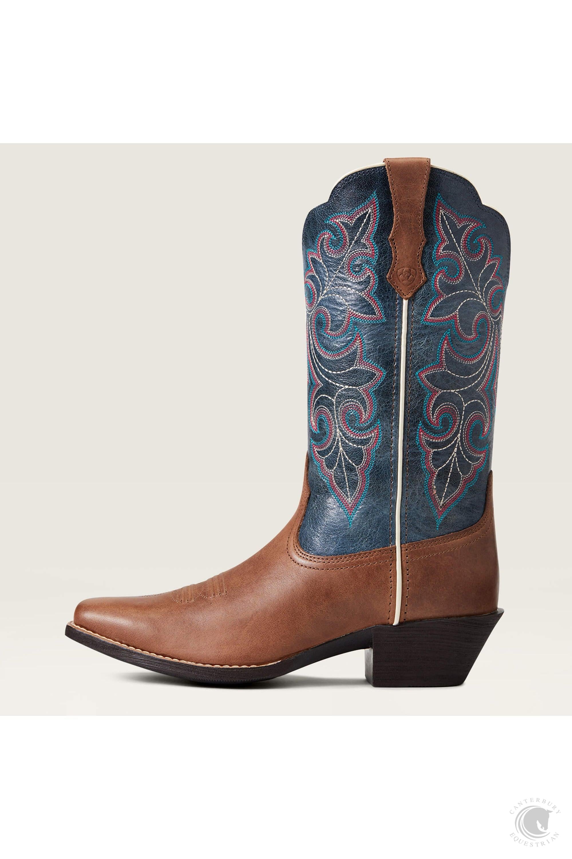 Ariat Round Up Square Toe Western Boot Storming Brown