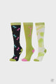 DUBLIN 3 PACK SOCKS LIME HORSES CHILDS