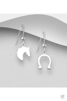  ELITE EQUESTRIAN HORSE & HORSESHOES HOOK EARRINGS