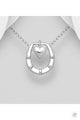 Elite Equestrian Silver Heart and Horseshoes Pendant