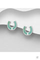 ELITE EQUESTRIAN - STERLING SILVER TURQUOISE ENAMEL EARRING