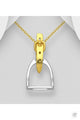 ELITE EQUESTRIAN TWO TONE STIRRUP PENDENT - 18K GOLD
