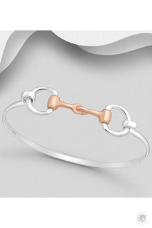  ELITE EQUESTRIAN TWO TONE SNAFFLE BRACELET -  ROSE GOLD - Regular