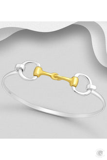  ELITE EQUESTRIAN TWO TONE SNAFFLE BRACELET - GOLD - regular