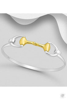  ELITE EQUESTRIAN TWO TONE SNAFFLE BRACELET - GOLD - Medium
