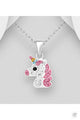 Sterling Silver Rainbow Unicorn Pendent