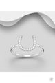 Sterling Silver Crystal Horseshoe Ring