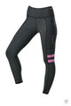 DUBLIN DANI STRIPE PRINT FULL GRIP TIGHTS CHARCOAL/FUCHSIA