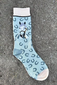  Outlaw Outfitters Horseshoe Socks Blue