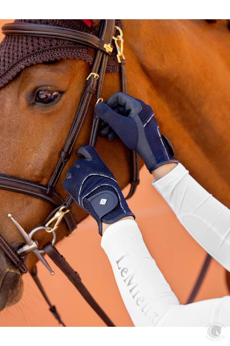 LeMieux 3D Mesh Riding Gloves Navy