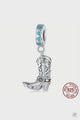 Western Boot Charm Sterling Silver
