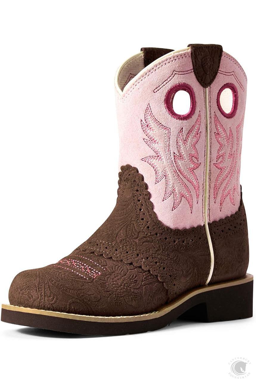 Ariat Children's Fatbaby Cowgirl Western Boots Brown/Dusty Pink