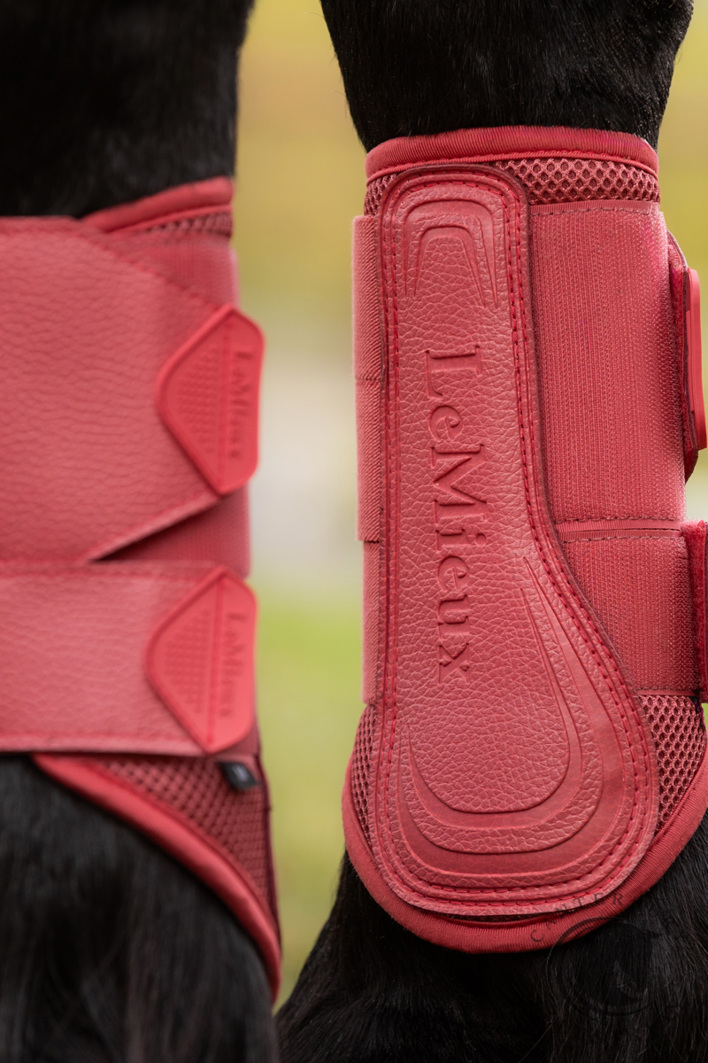 LeMieux Arika Mesh Brushing Boots Cranberry