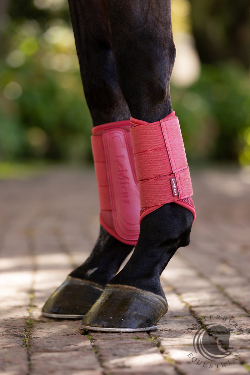 LeMieux Arika Mesh Brushing Boots Cranberry