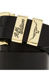 R.M.Williams Solid Hide Belt - Gold - Black