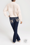 Miss Me Knit Long Sleeve Sweater Beige