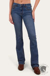 Ringers Western Caroline Womens Mid Rise Bootleg Jean - Mid Wash Blue