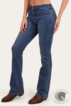Ringers Western Caroline Womens Mid Rise Bootleg Jean - Mid Wash Blue