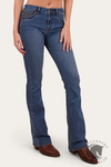 Ringers Western Caroline Womens Mid Rise Bootleg Jean - Mid Wash Blue