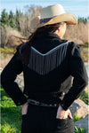 Outlaw Outfitters Black Fringe Denim Jacket