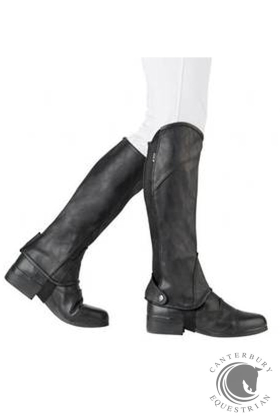 DUBLIN STRETCH FIT HALF CHAPS BLACK CHILDS