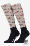 LeMieux Footsie Socks Xmas Robins Almond