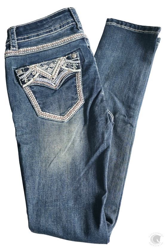 Grace in LA jeans Embroidered Aztec skinny