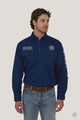 Ringers Western Hawkeye Mens Half Button Work Shirt Navy