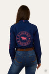 Ringers Western Signature Jillaroo Womens Half Button Shirt Navy/Melon