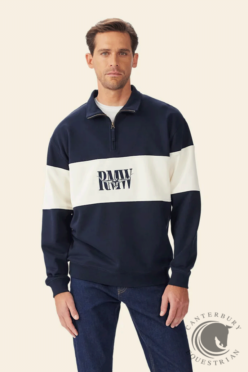 R.M. Williams Heritage 1/4 Zip Sweatshirt Navy