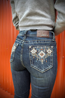  Grace In L.A Aztec Easy Fit Skinny Jeans