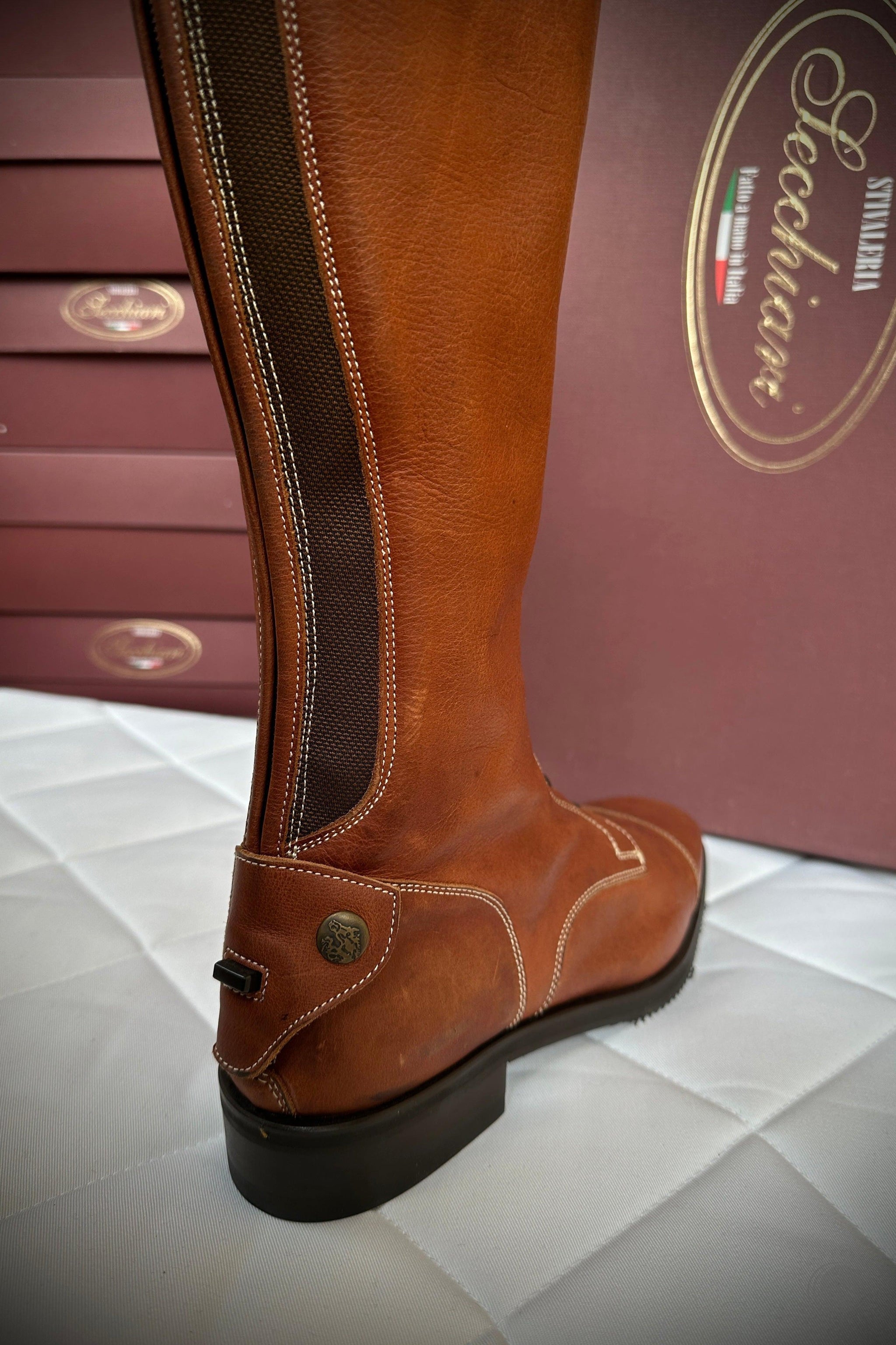 Secchiari Rustic Oiled Tall Riding Boots