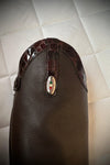 Secchiari Brown Buffalo with Patent Croc Trim