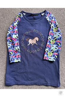  DUBLIN TESSA RAGLAN 3/4 PRINTED TEE BLUEBERRY NAVY CHILDS