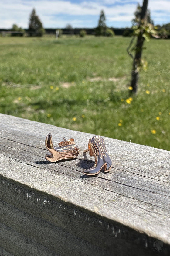 Bless Your Heart Cowboy Boot Studs - Sterling Silver 14K Rose Gold Plated