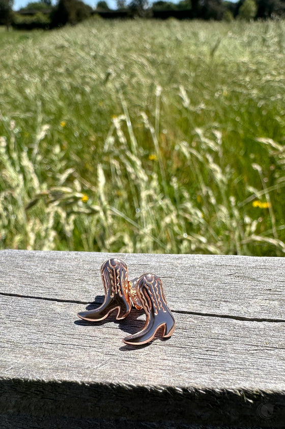 Bless Your Heart Cowboy Boot Studs - Sterling Silver 14K Rose Gold Plated