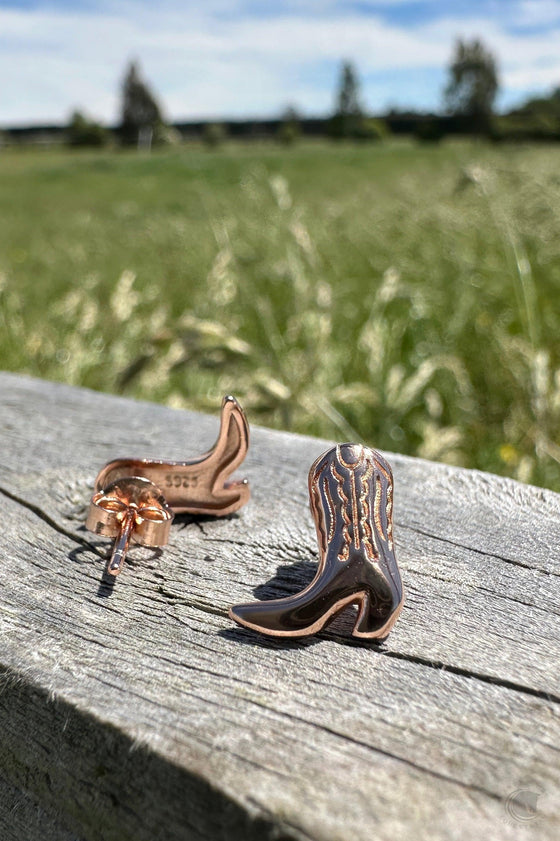 Bless Your Heart Cowboy Boot Studs - Sterling Silver 14K Rose Gold Plated