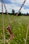 Cover Me Up Western Cowboy Boot Necklace - Sterling Silver 14K Rose Gold Plated