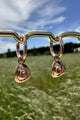 Western Outlaw Huggie Earrings - Sterling Silver 14K Rose Gold Plated
