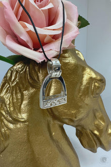  KEEPSAKE STERLING SILVER STIRRUP PENDENT - MEDIUM - WIDE CUTOUT DESIGN