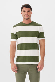  R.M.Williams Copley T-Shirt Olive/White